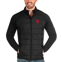 Men's Antigua Black Indiana Hoosiers Altitude Full-Zip Jacket