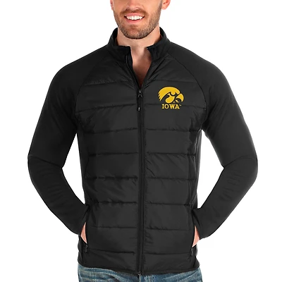Men's Antigua Black Iowa Hawkeyes Altitude Full-Zip Jacket