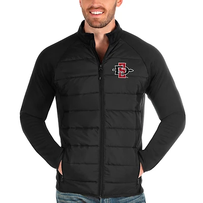 Men's Antigua Black San Diego State Aztecs Altitude Full-Zip Jacket