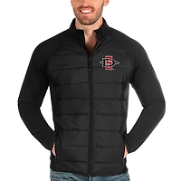 Men's Antigua Black San Diego State Aztecs Altitude Full-Zip Jacket