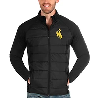 Men's Antigua Black Wyoming Cowboys Altitude Full-Zip Jacket