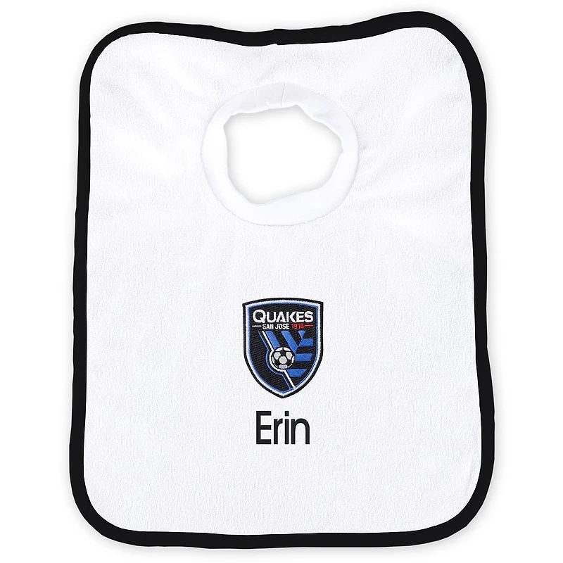 Infant White San Jose Earthquakes Personalized Bib