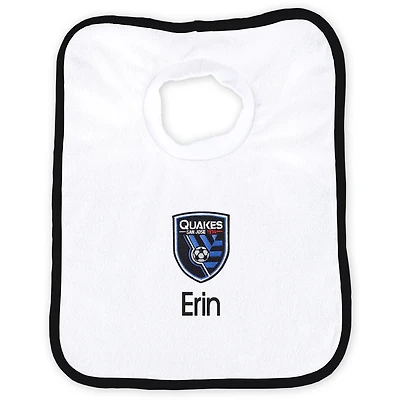 Infant White San Jose Earthquakes Personalized Bib