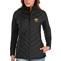 Women's Antigua Black Iowa Hawkeyes Altitude Full-Zip Puffer Jacket