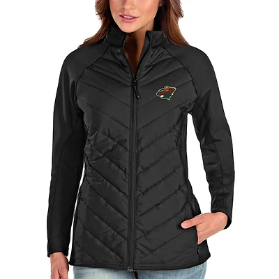 Women's Antigua Black Minnesota Wild Altitude Full-Zip Jacket