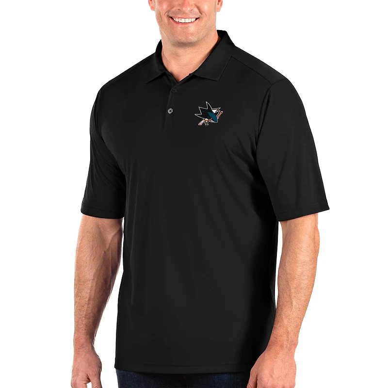 Men's Antigua Black San Jose Sharks Big & Tall Tribute Polo