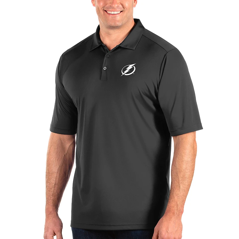 Men's Antigua Gray Tampa Bay Lightning Big & Tall Tribute Polo
