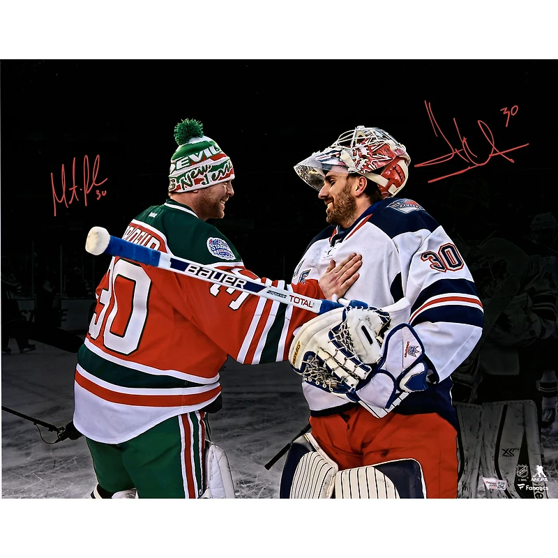 Henrik Lundqvist & Martin Brodeur Multi-Signed 16" x 20" 2014 Stadium Series Spotlight Photograph
