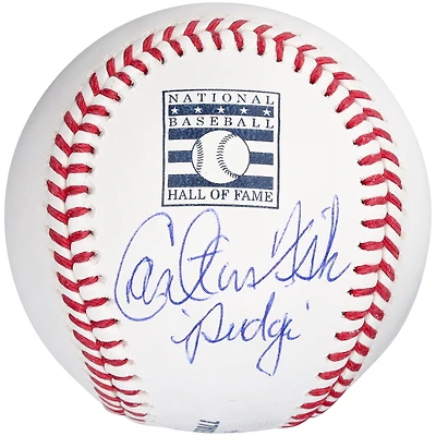 Carlton Fisk Boston Red Sox Autographed Hall of Fame Logo Baseball with "Pudge" Inscription