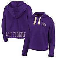 Women's Fanatics Purple LSU Tigers True Classics Cropped Pullover Hoodie