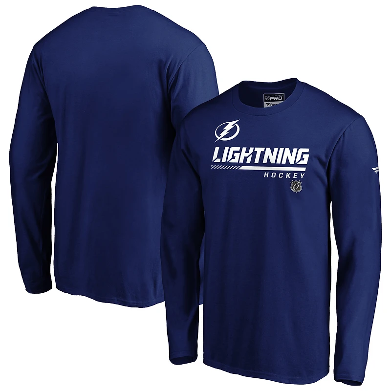 Men's Fanatics Blue Tampa Bay Lightning Authentic Pro Core Collection Prime Long Sleeve T-Shirt