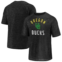 Men's Fanatics Black Oregon Ducks Nexus Arch Striated Raglan T-Shirt