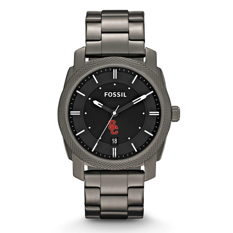Fossil USC Trojans Machine Smoke Stainless Steel Watch