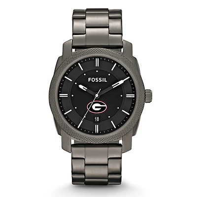 Fossil Georgia Bulldogs Machine Smoke Stainless Steel Watch