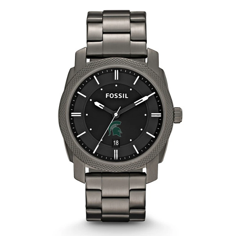 Fossil Michigan State Spartans Machine Smoke Stainless Steel Watch