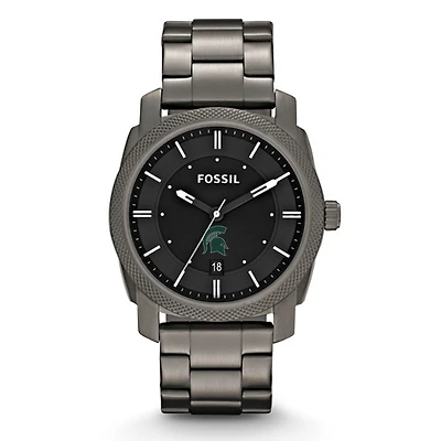 Fossil Michigan State Spartans Machine Smoke Stainless Steel Watch