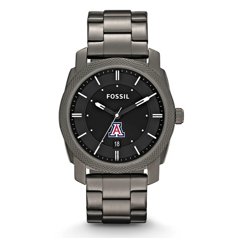 Fossil Arizona Wildcats Machine Smoke Stainless Steel Watch