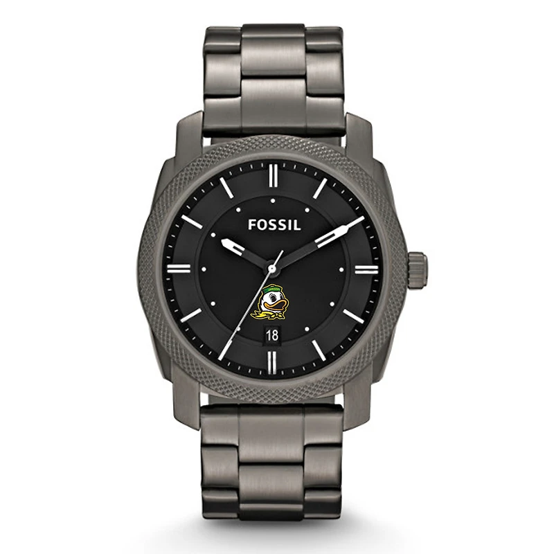 Fossil Oregon Ducks Machine Smoke Stainless Steel Watch