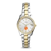 Women's Fossil Clemson Tigers Scarlette Mini Two Tone Stainless Steel Watch