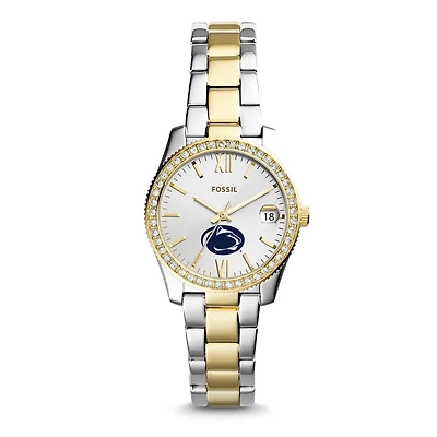 Women's Fossil Penn State Nittany Lions Scarlette Mini Two Tone Stainless Steel Watch
