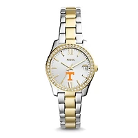 Women's Fossil Tennessee Volunteers Scarlette Mini Two Tone Stainless Steel Watch