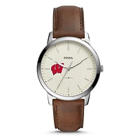 Men's Fossil Wisconsin Badgers The Minimalist Leather Watch