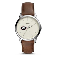 Men's Fossil Georgia Bulldogs The Minimalist Leather Watch