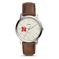 Men's Fossil Nebraska Huskers The Minimalist Leather Watch