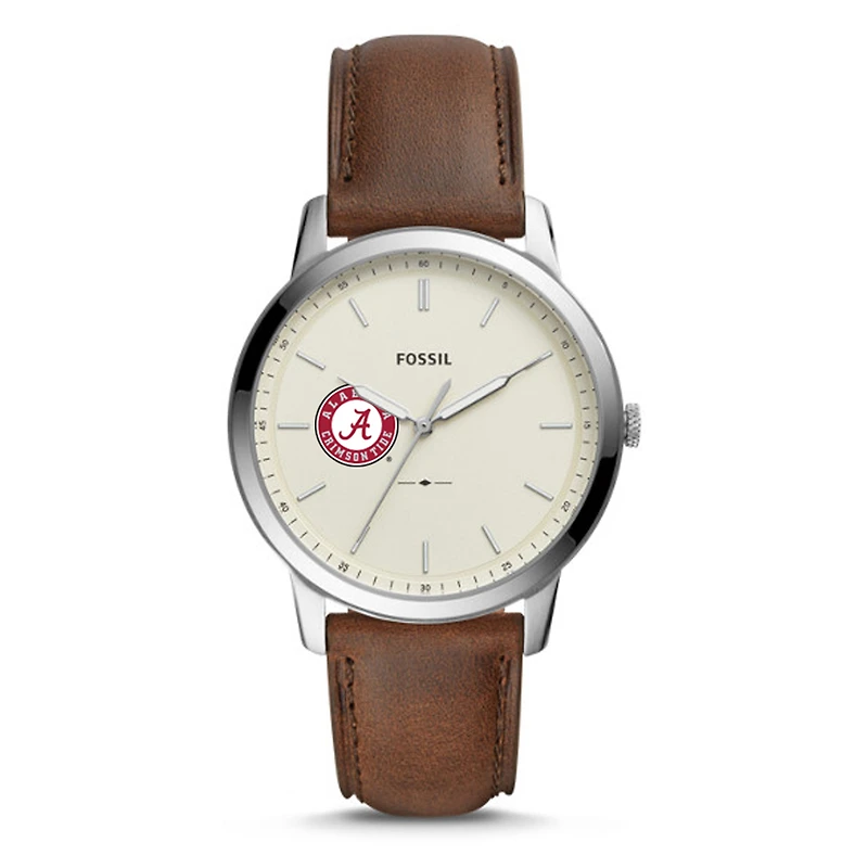 Men's Fossil Alabama Crimson Tide The Minimalist Leather Watch