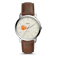 Men's Fossil Clemson Tigers The Minimalist Leather Watch