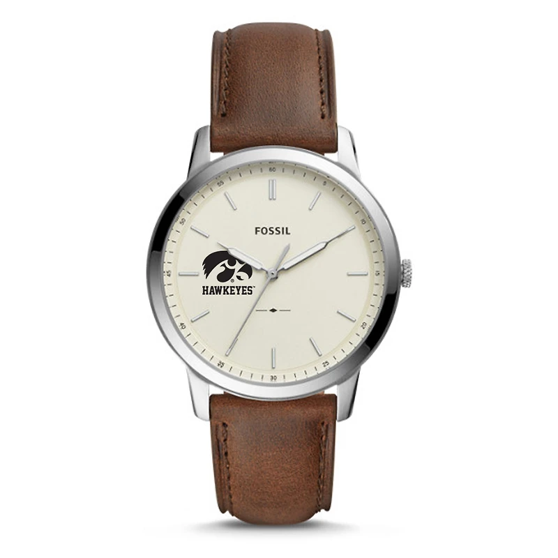 Men's Fossil Iowa Hawkeyes The Minimalist Leather Watch
