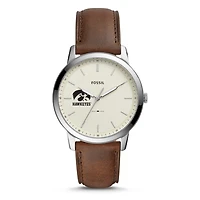 Men's Fossil Iowa Hawkeyes The Minimalist Leather Watch