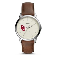 Men's Fossil Oklahoma Sooners The Minimalist Leather Watch