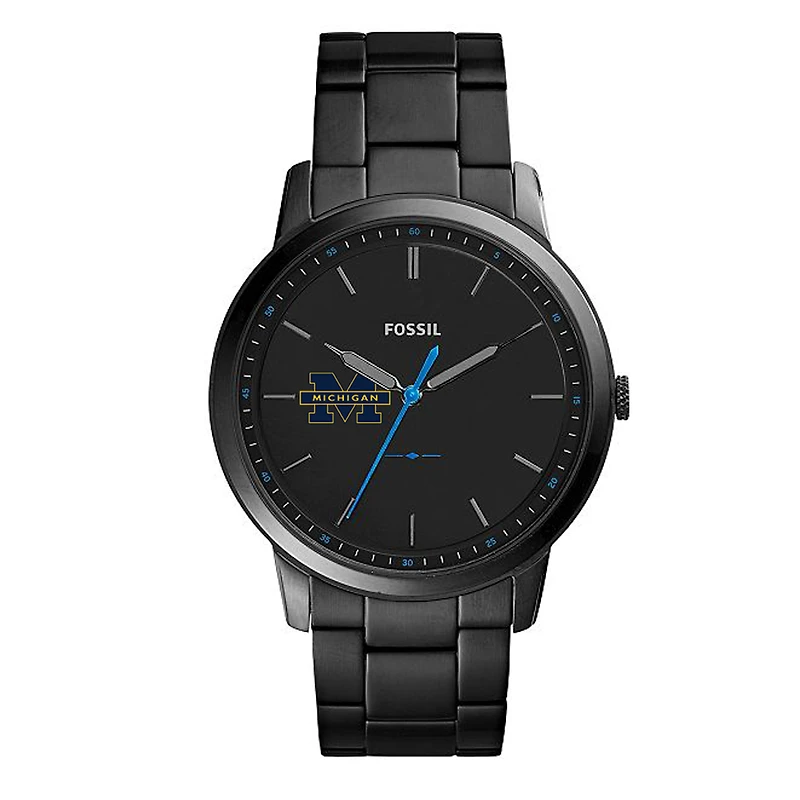 Men's Fossil Michigan Wolverines The Minimalist Slim Stainless Steel Watch