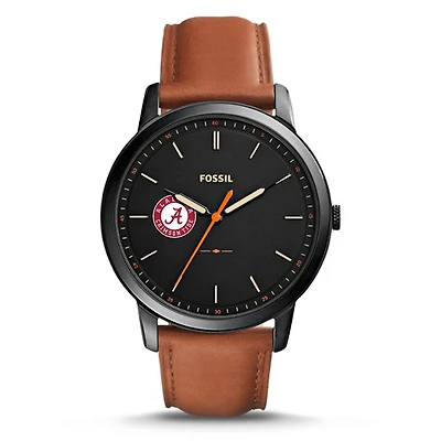 Men's Fossil Alabama Crimson Tide The Minimalist Slim Leather Watch