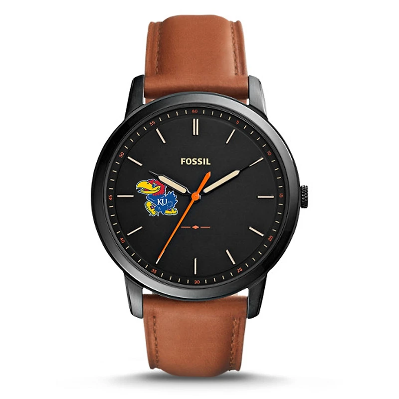 Men's Fossil Kansas Jayhawks The Minimalist Slim Leather Watch