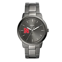 Men's Fossil Nebraska Huskers The Minimalist Three-Hand Smoke Watch