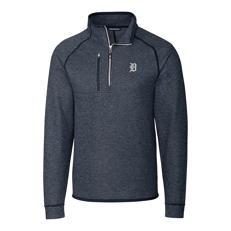 Men's Cutter & Buck Navy Detroit Tigers Big & Tall Mainsail Half-Zip Pullover Jacket