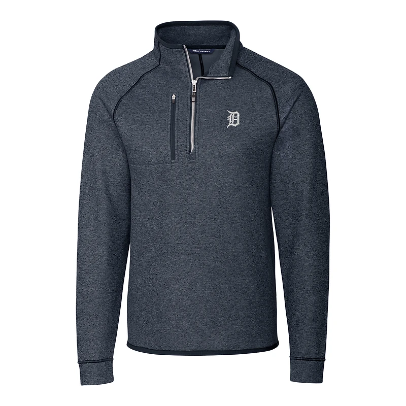 Men's Cutter & Buck Navy Detroit Tigers Mainsail Half-Zip Pullover Jacket