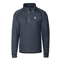 Men's Cutter & Buck Navy Detroit Tigers Mainsail Half-Zip Pullover Jacket