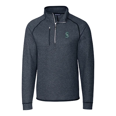 Men's Cutter & Buck Navy Seattle Mariners Mainsail Half-Zip Pullover Jacket