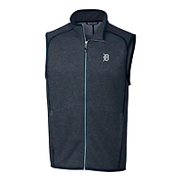 Men's Cutter & Buck Navy Detroit Tigers Mainsail Full-Zip Vest