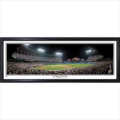 Cleveland Indians 39'' x 13.5'' Last Night at the Stadium Standard Framed Panorama