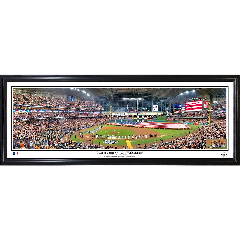 Houston Astros 39'' x 13.5'' 2017 World Series Opening Ceremony Standard Framed Panorama