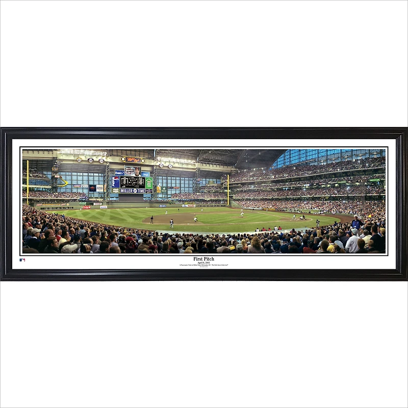 Milwaukee Brewers 39'' x 13.5'' First Pitch Standard Framed Panorama
