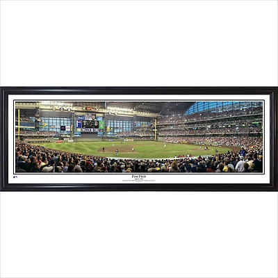 Milwaukee Brewers 39'' x 13.5'' First Pitch Standard Framed Panorama