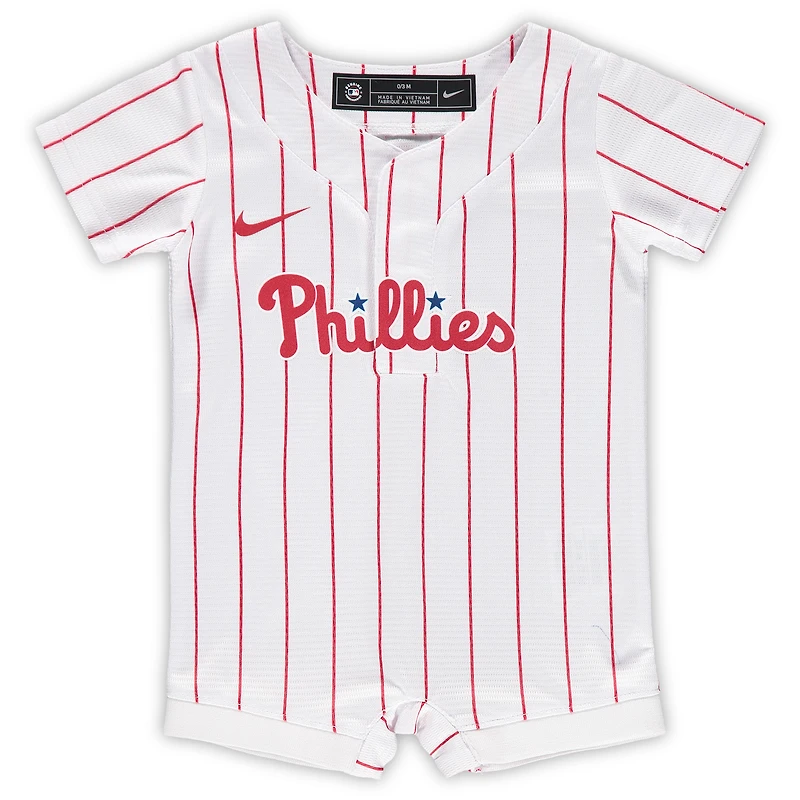 Newborn & Infant Nike White Philadelphia Phillies Official Jersey Romper