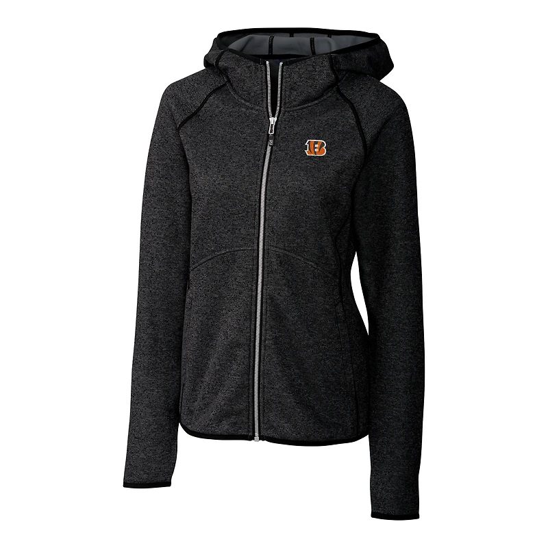 Women's Cutter & Buck Black Cincinnati Bengals Mainsail Full-Zip Jacket