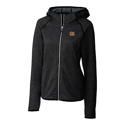 Women's Cutter & Buck Black Cincinnati Bengals Mainsail Full-Zip Jacket