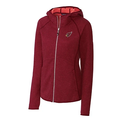 Women's Cutter & Buck Red Arizona Cardinals Mainsail Full-Zip Jacket